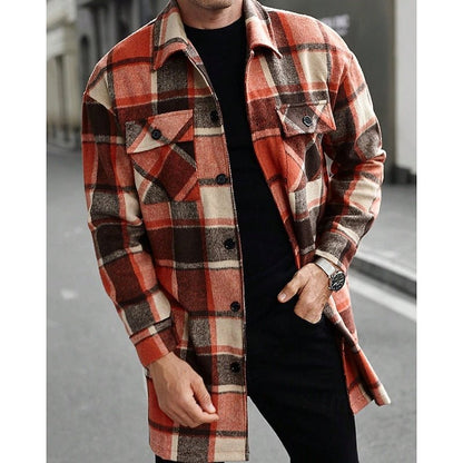 Plaid Shirt Jacket With Chest Pockets - Harren Cole