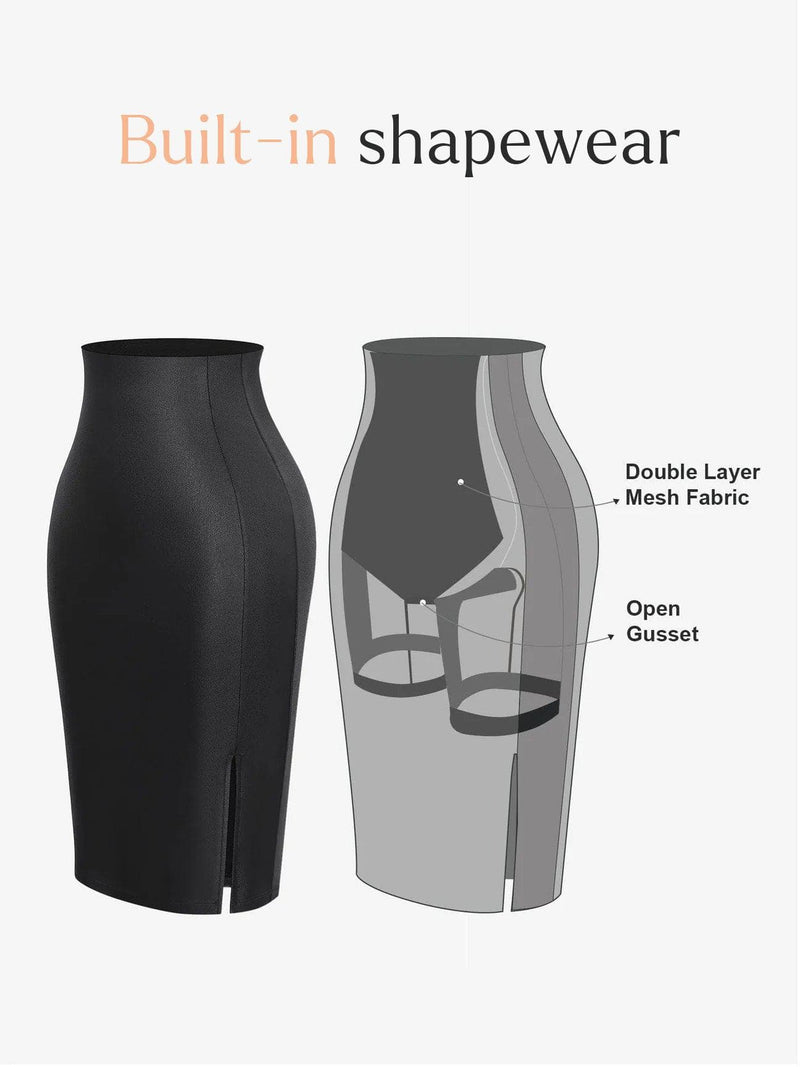Shapewear Spitze Deep-V-Ausschnitt Body oder Faux-Leder-Röcke