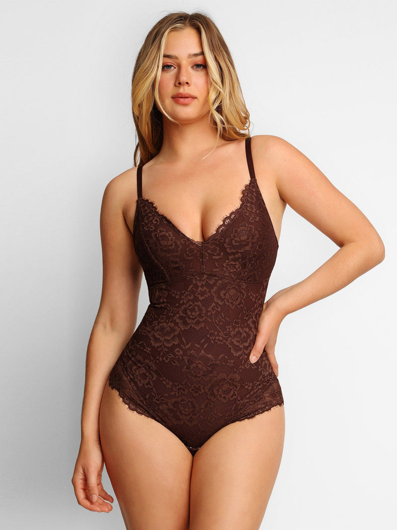 Shapewear Spitze Deep-V-Ausschnitt Body oder Faux-Leder-Röcke