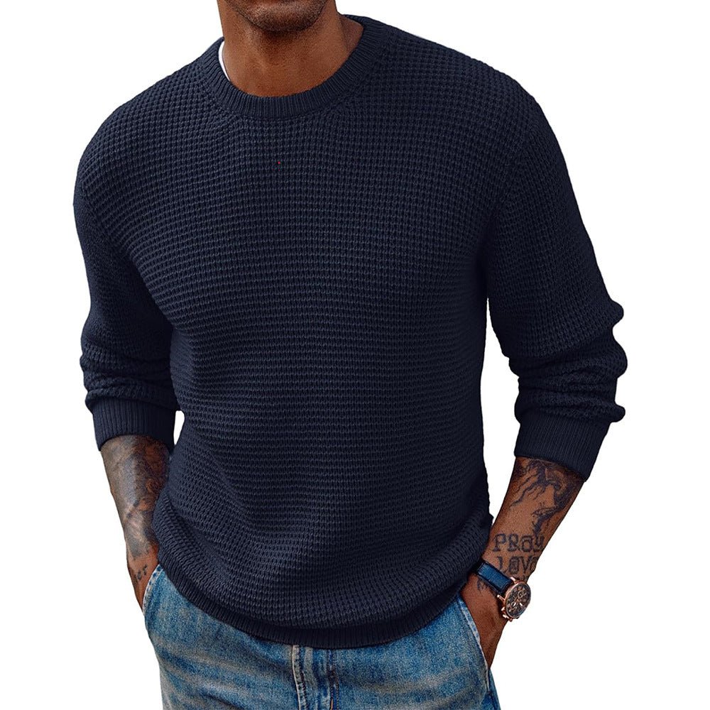 Ribbed Knit Crew-Neck Longline Sweater - Harren Cole