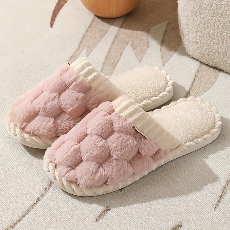 Ricarda - Damen Flauschige Hausschuhe mit Geschlossener Zehenpartie und Weichem Plush - Futter - Livezo