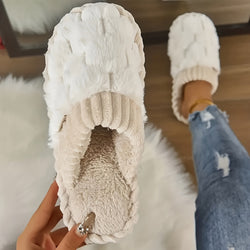 Ricarda - Damen Flauschige Hausschuhe mit Geschlossener Zehenpartie und Weichem Plush - Futter - Livezo