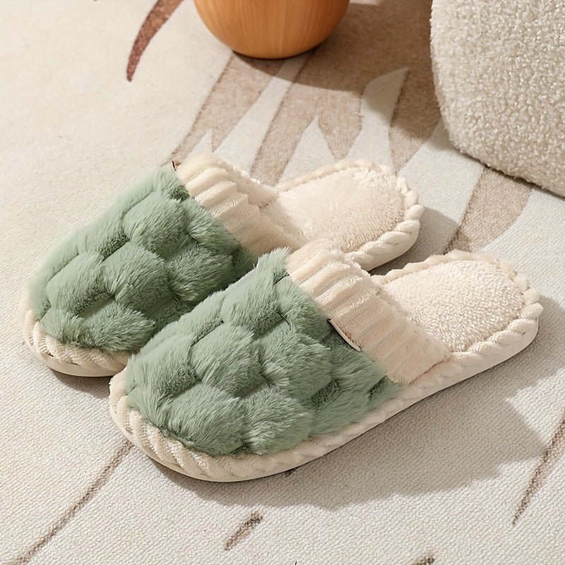 Ricarda - Damen Flauschige Hausschuhe mit Geschlossener Zehenpartie und Weichem Plush - Futter - Livezo