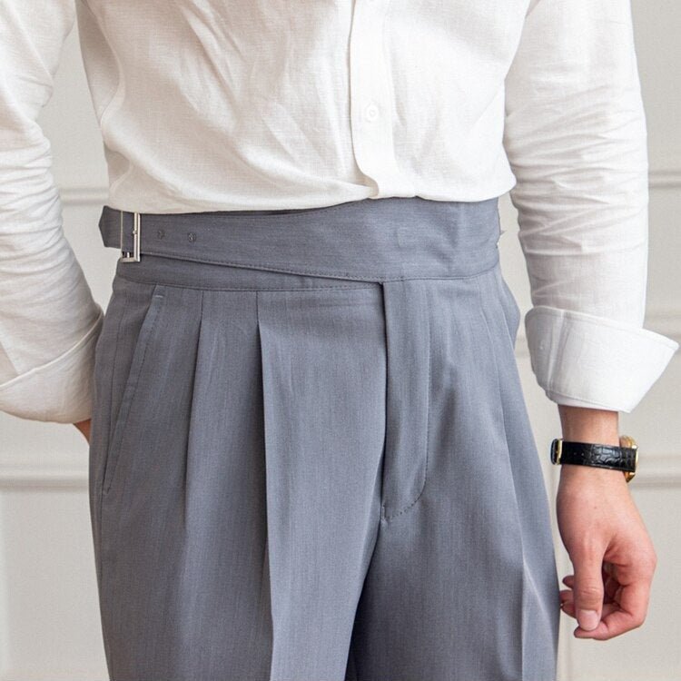 Romeo - Herren Gurkha - Hose – Hochbund, Retro - Design, Business - Eleganz - Livezo