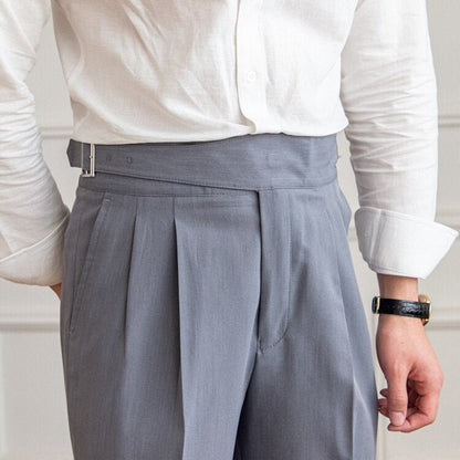 Romeo - Herren Gurkha - Hose – Hochbund, Retro - Design, Business - Eleganz - Livezo