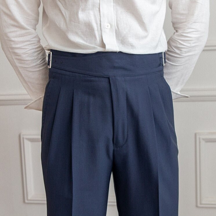Romeo - Herren Gurkha - Hose – Hochbund, Retro - Design, Business - Eleganz - Livezo