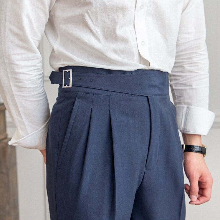 Romeo - Herren Gurkha - Hose – Hochbund, Retro - Design, Business - Eleganz - Livezo