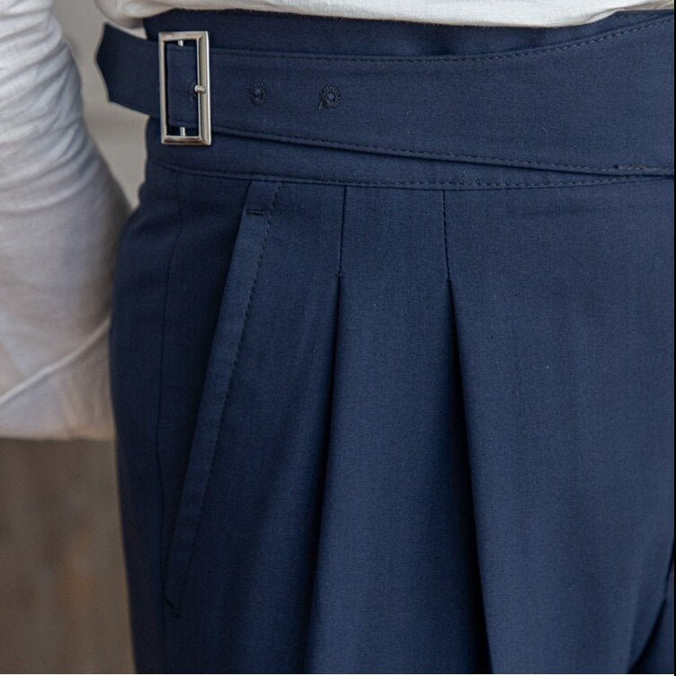 Romeo - Herren Gurkha - Hose – Hochbund, Retro - Design, Business - Eleganz - Livezo