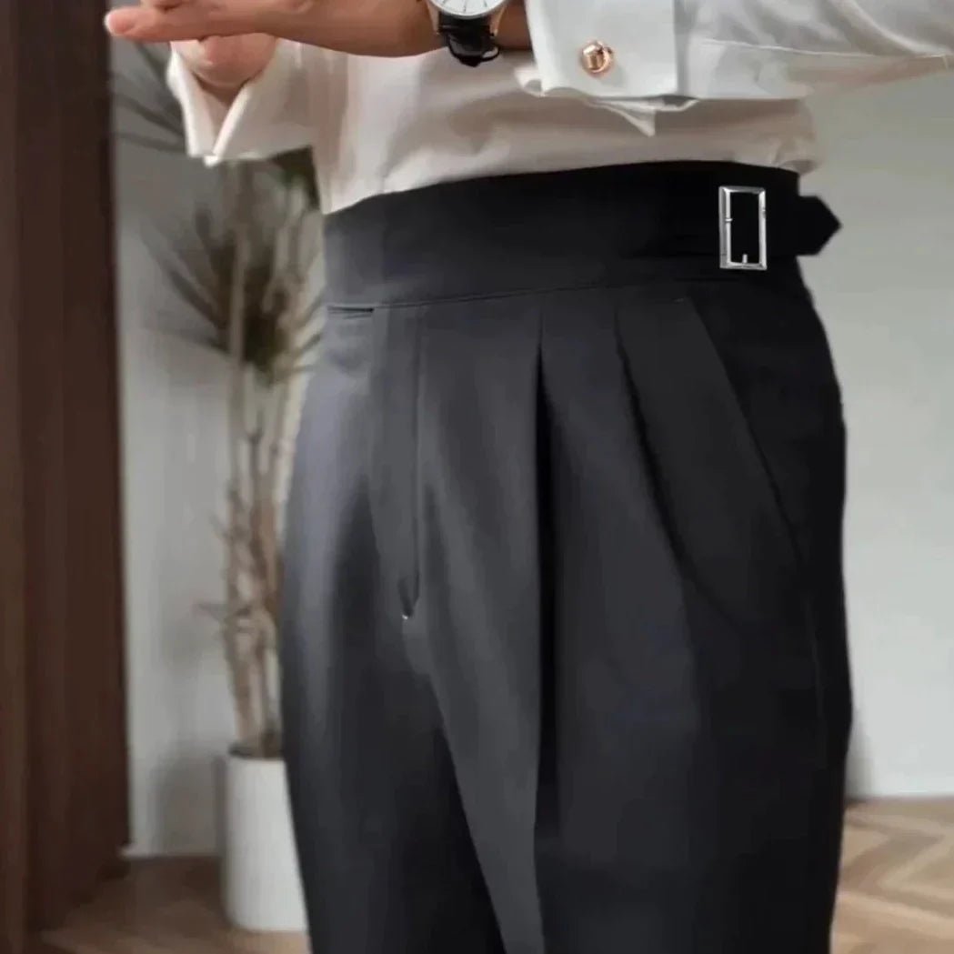 Romeo - Herren Gurkha - Hose – Hochbund, Retro - Design, Business - Eleganz - Livezo