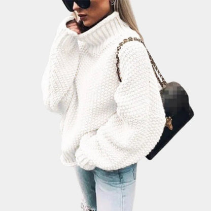 Rosmarie - Damen Lockere Passform Rollkragen Strickpullover für Winterkomfort - Livezo