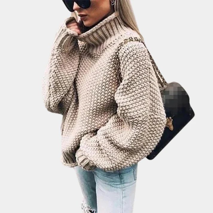 Rosmarie - Damen Lockere Passform Rollkragen Strickpullover für Winterkomfort - Livezo