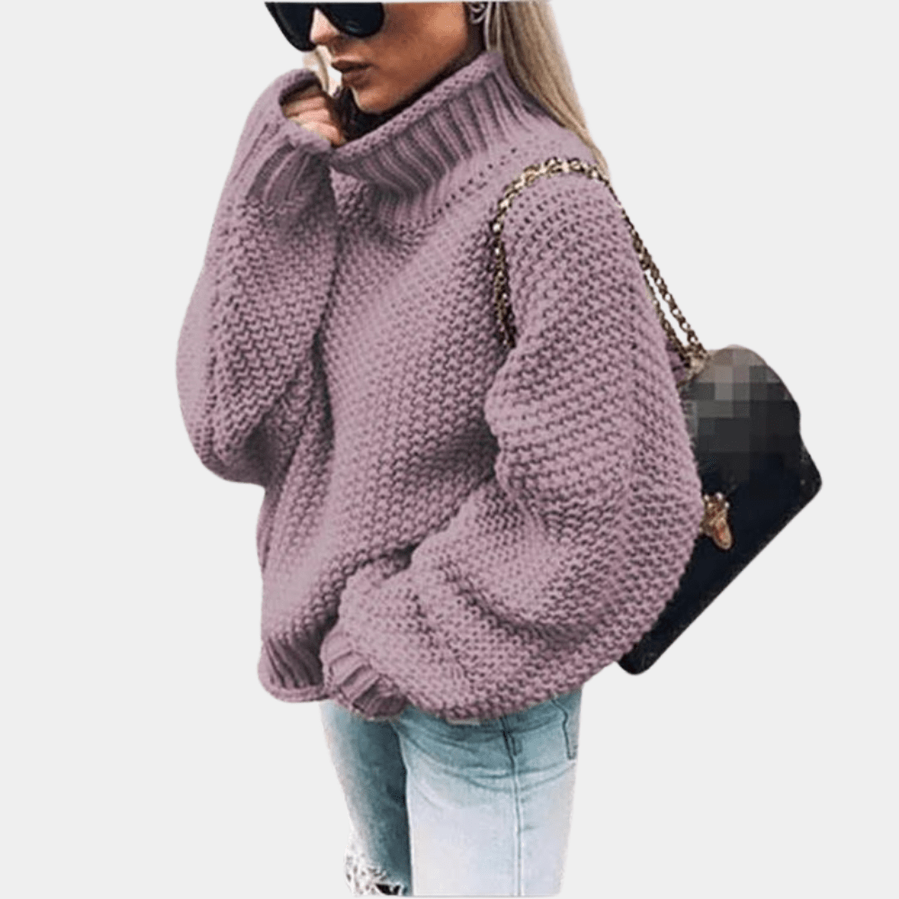 Rosmarie - Damen Lockere Passform Rollkragen Strickpullover für Winterkomfort - Livezo