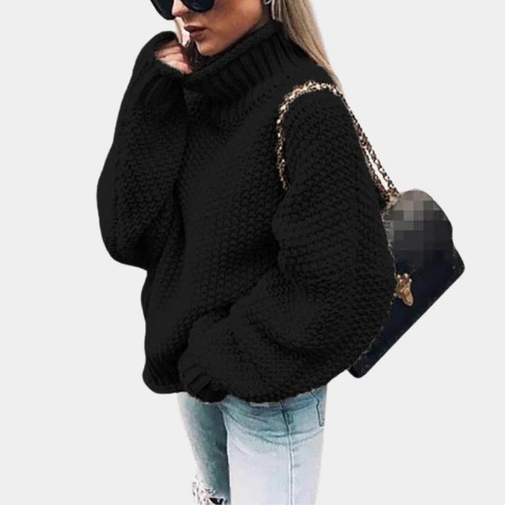 Rosmarie - Damen Lockere Passform Rollkragen Strickpullover für Winterkomfort - Livezo