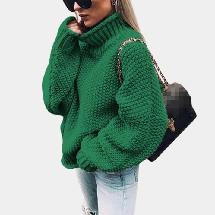 Rosmarie - Damen Lockere Passform Rollkragen Strickpullover für Winterkomfort - Livezo