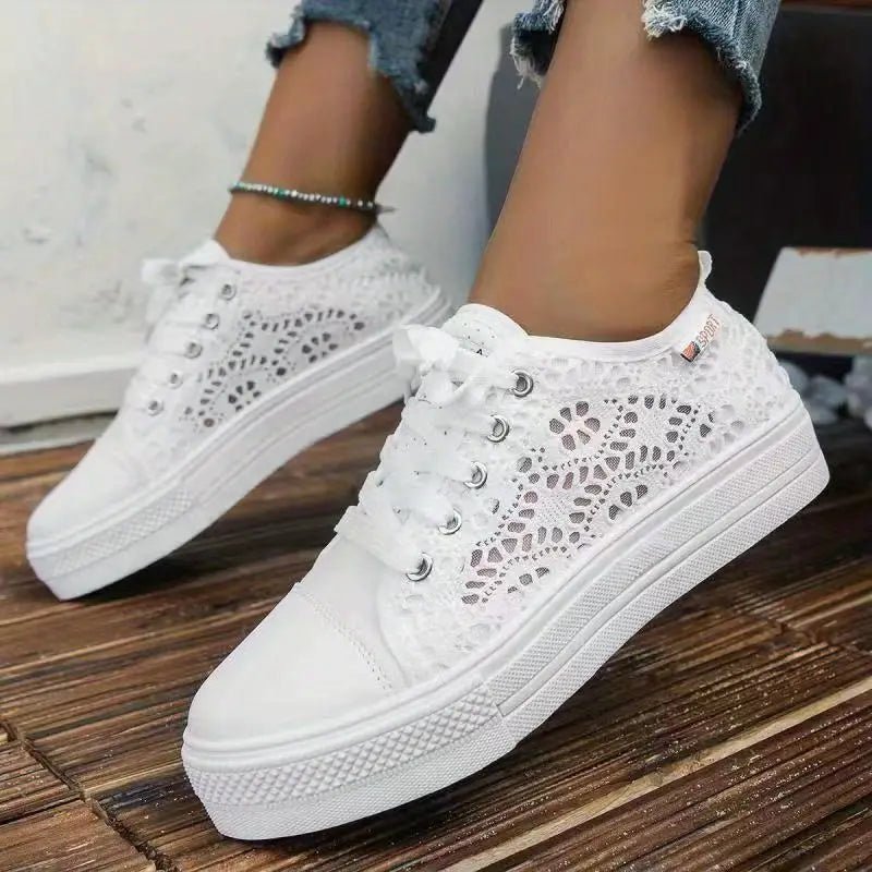 Rosmarie - Damen - Spitzen - Plattform - Sneaker - Livezo