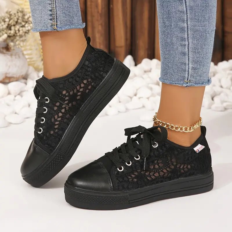 Rosmarie - Damen - Spitzen - Plattform - Sneaker - Livezo