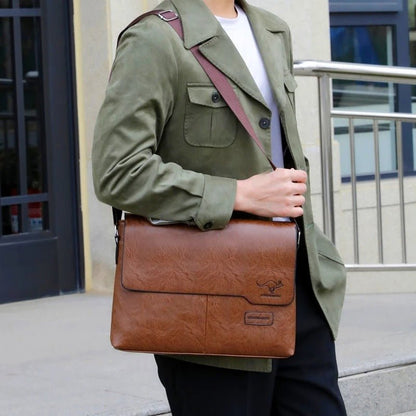 RustMark Leather Messenger - Harren Cole