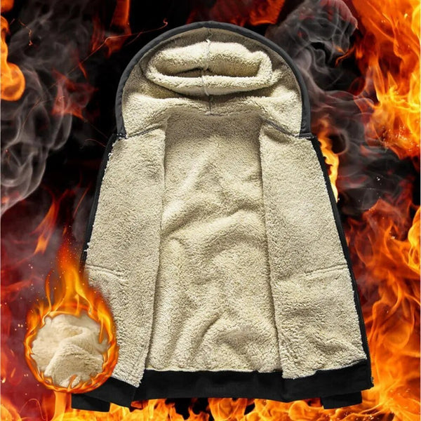 Sam - Kuschelige Unisex - Lammfell - Kapuzenjacke - Livezo
