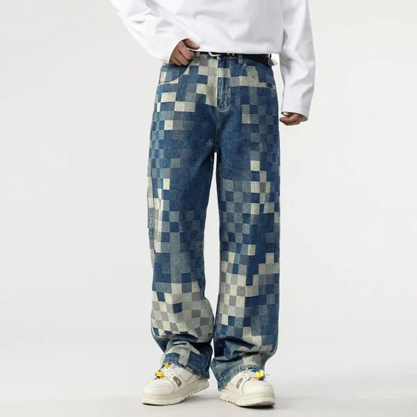 Sampson - Weit geschnittene Hose mit Pixelmuster - Livezo