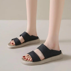 Sandalen aus echtem Leder mit dicker Sohle zum Hineinschlüpfen für jeden Tag - Livezo