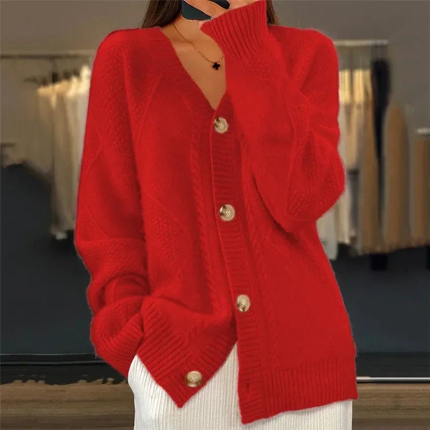 Sandra - Strick - Cardigan mit V - Ausschnitt und Knopfleiste für Damen - Livezo