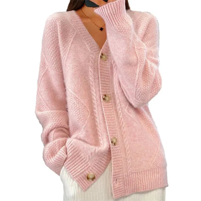 Sandra - Strick - Cardigan mit V - Ausschnitt und Knopfleiste für Damen - Livezo