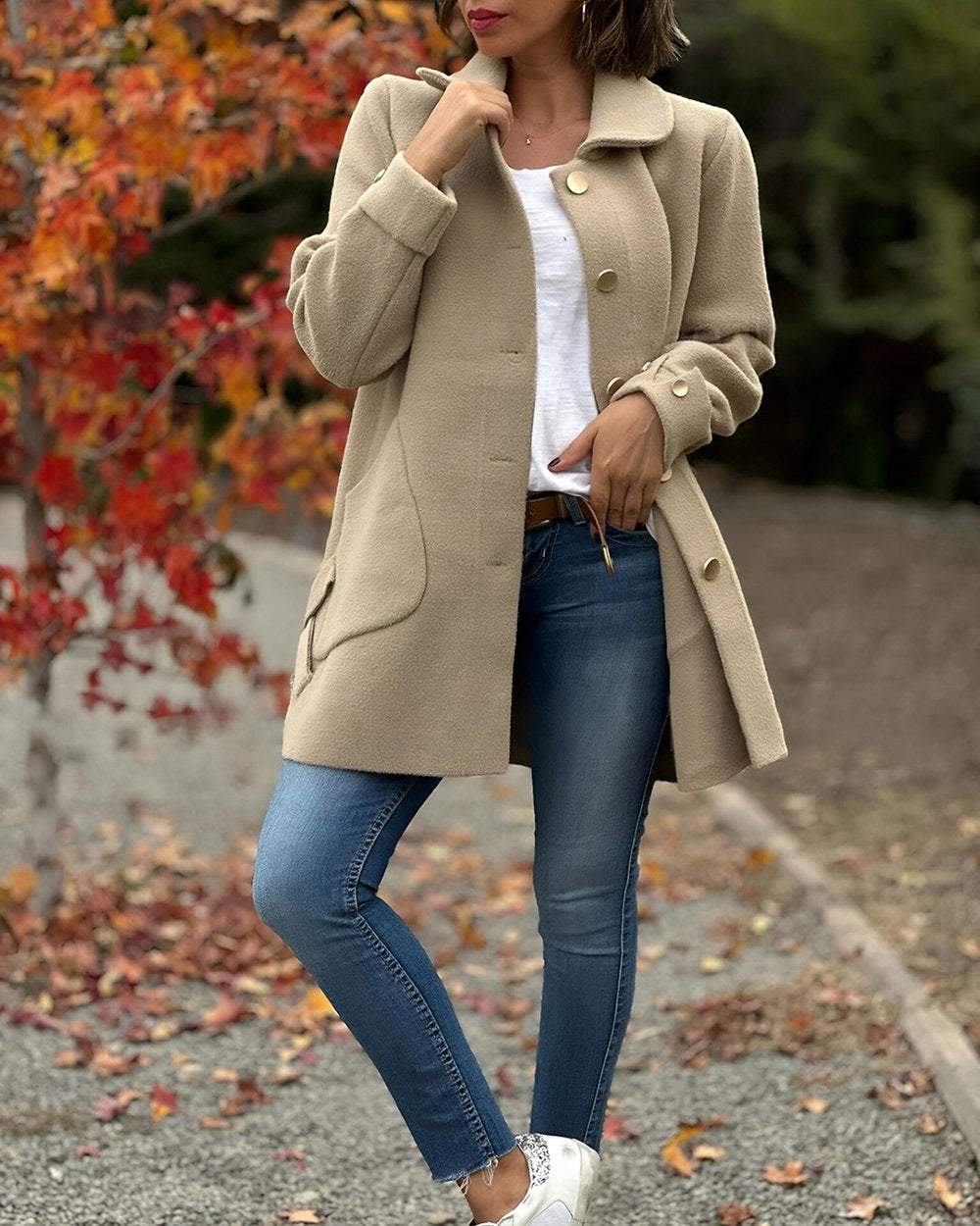 Schicke Seitliche Knoten Elegante Leichte Jacke - Livezo