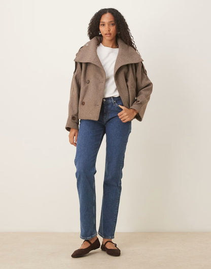 Schicker herbstlicher Woll - Peacoat - Livezo