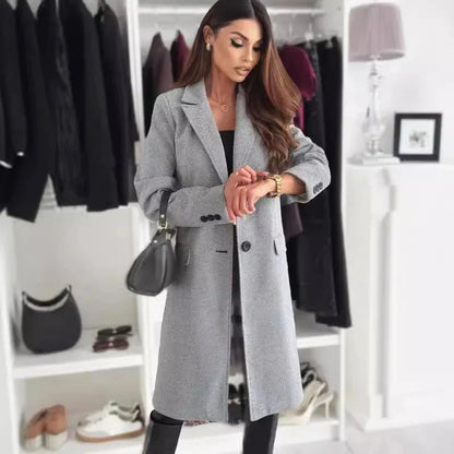 Schicker langer Wintermantel für Damen - Livezo