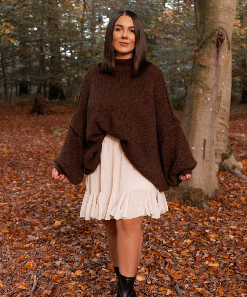 Schickes Beige Rocker - inspiriertes Kleid - Livezo