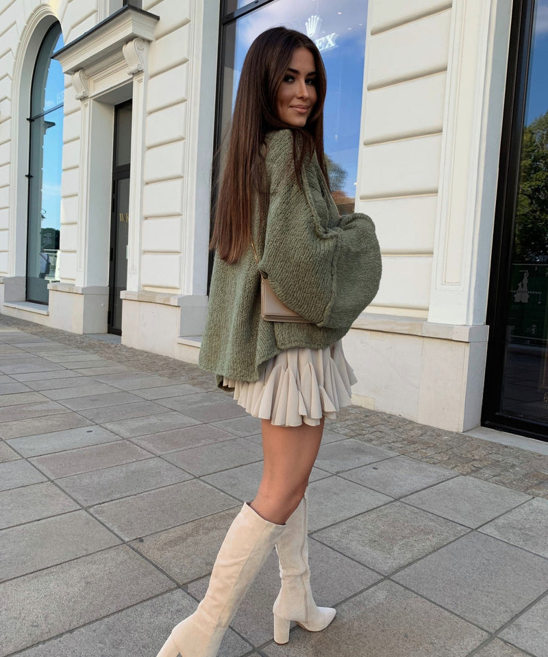 Schickes Beige Rocker - inspiriertes Kleid - Livezo