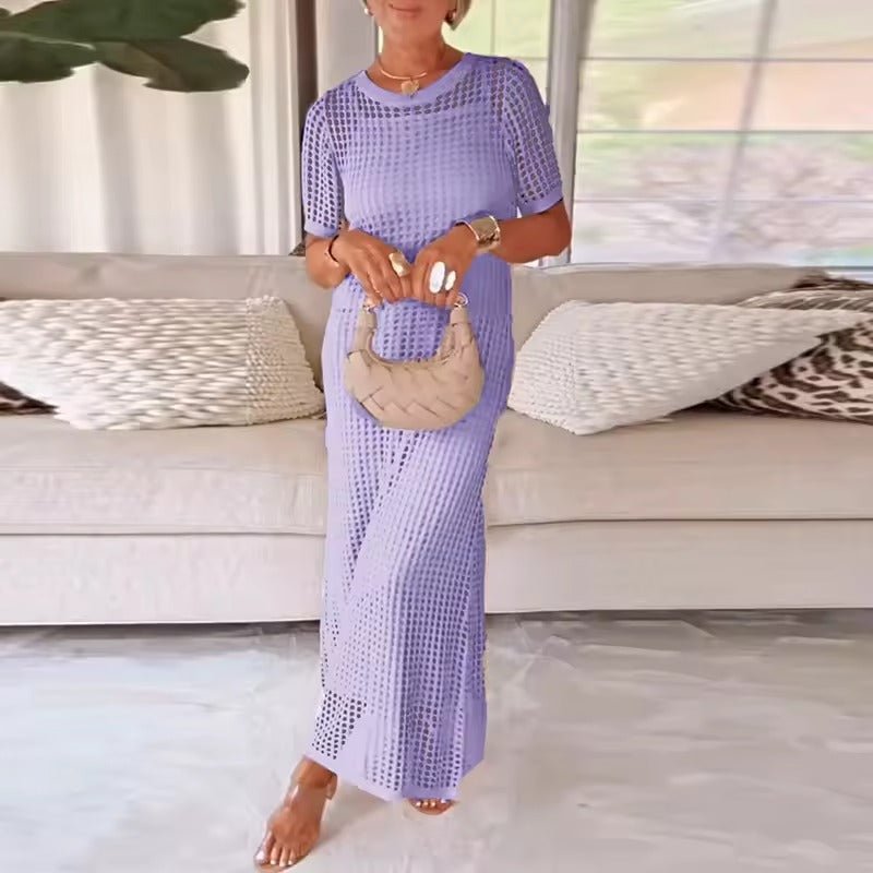 Schickes zweiteiliges Kleid mit Ausschnitten und rundem Ausschnitt - Livezo