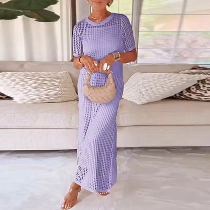 Schickes zweiteiliges Kleid mit Ausschnitten und rundem Ausschnitt - Livezo