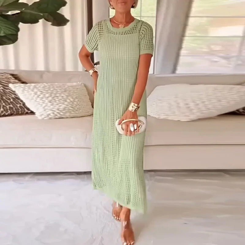 Schickes zweiteiliges Kleid mit Ausschnitten und rundem Ausschnitt - Livezo