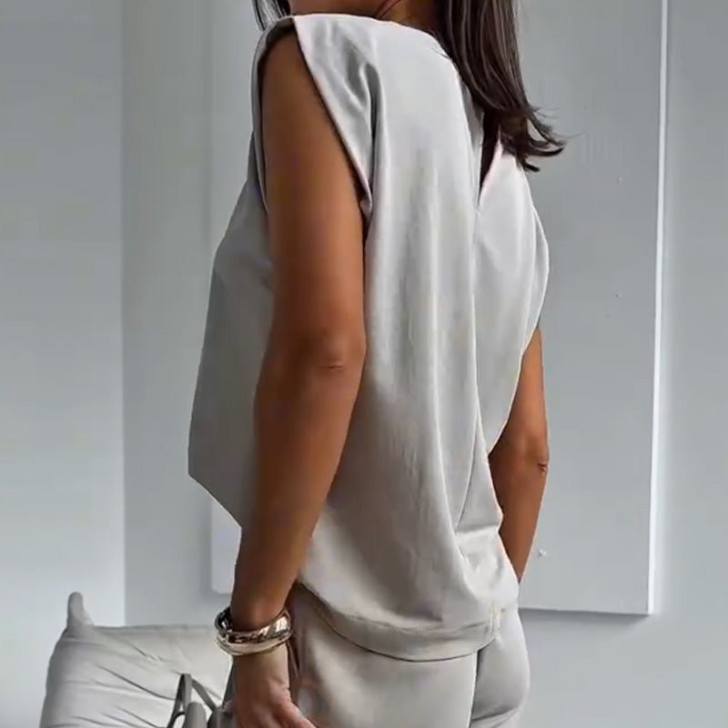 Schickes zweiteiliges T-Shirt - und Weite - Hosen - Set - Livezo