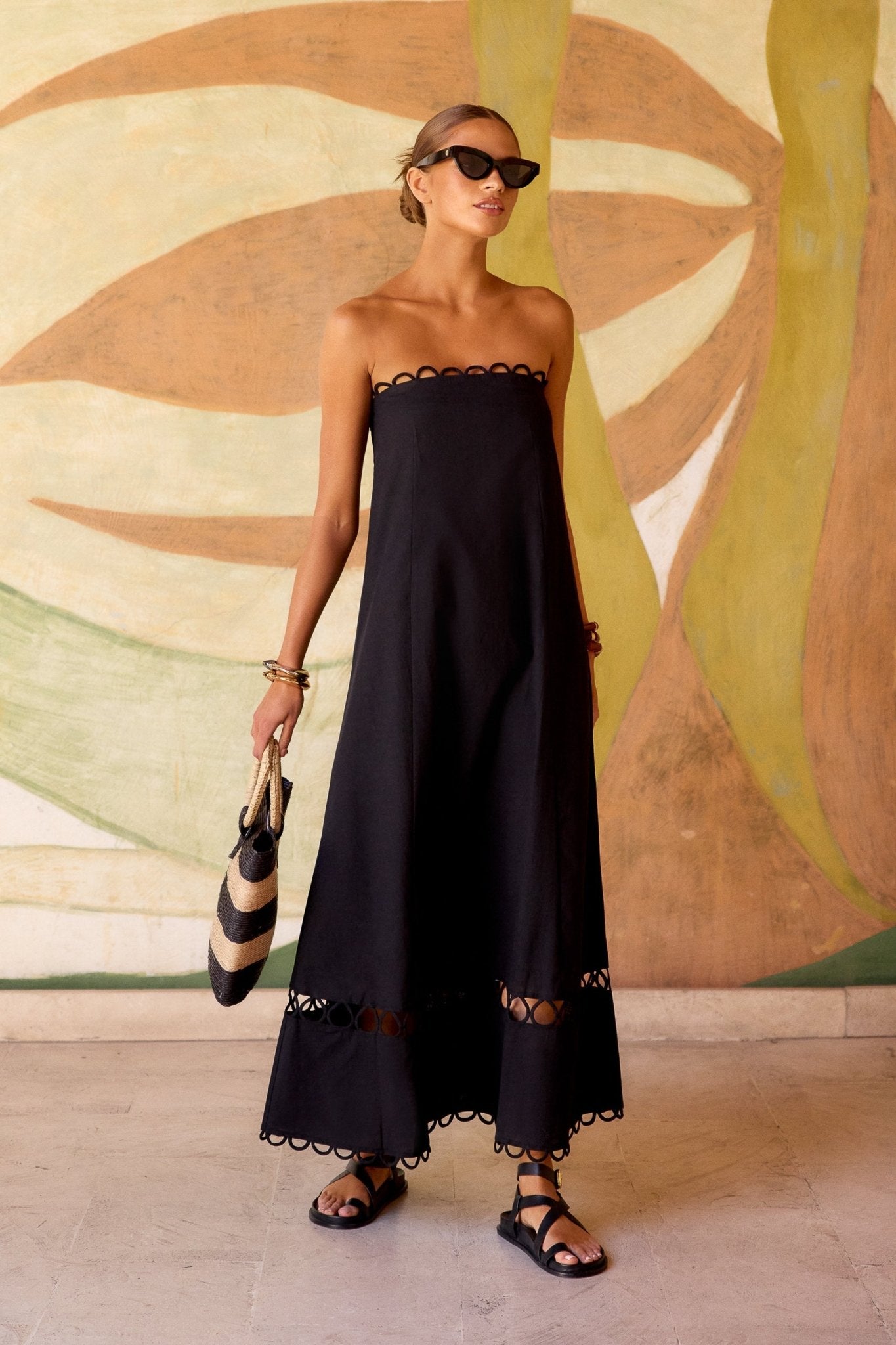 Schwarzes Ärmelloses Gina Kleid - Livezo