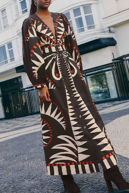 Schwarzes Coconut Grove Maxikleid mit Puffärmeln - Livezo