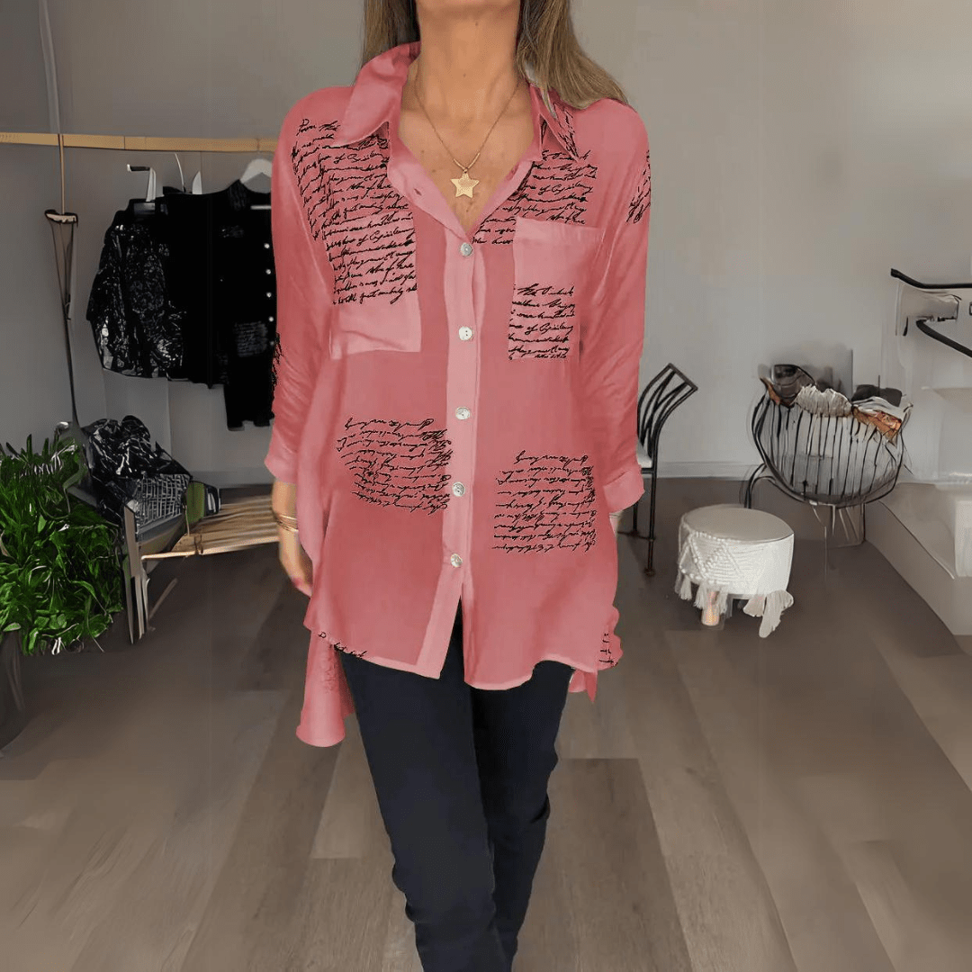 Seraphina | Handgeschriebene Knopf - Down - Bluse - Livezo