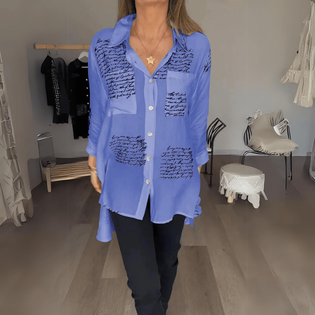 Seraphina | Handgeschriebene Knopf - Down - Bluse - Livezo
