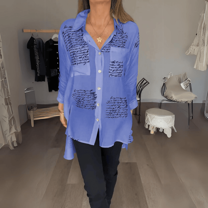 Seraphina | Handgeschriebene Knopf - Down - Bluse - Livezo