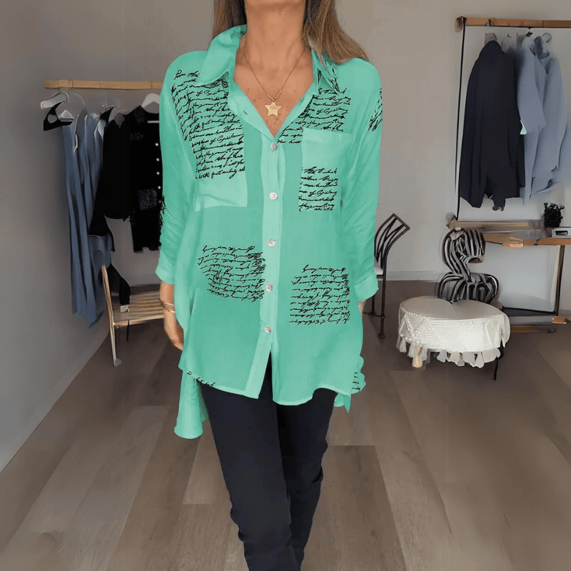Seraphina | Handgeschriebene Knopf - Down - Bluse - Livezo