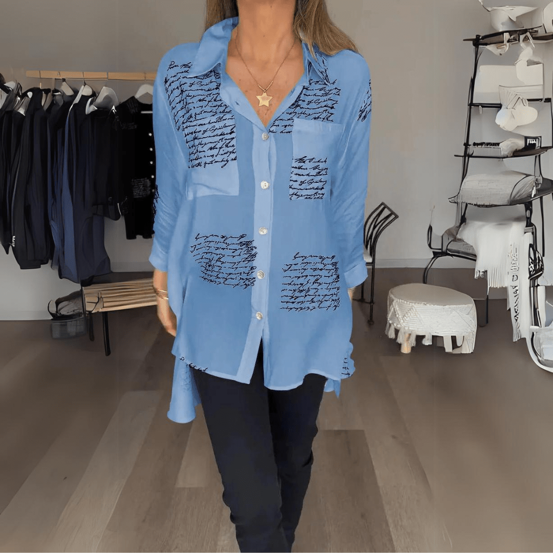 Seraphina | Handgeschriebene Knopf - Down - Bluse - Livezo