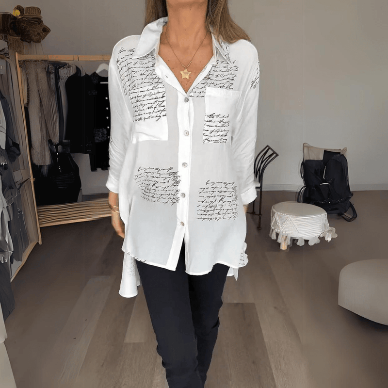 Seraphina | Handgeschriebene Knopf - Down - Bluse - Livezo