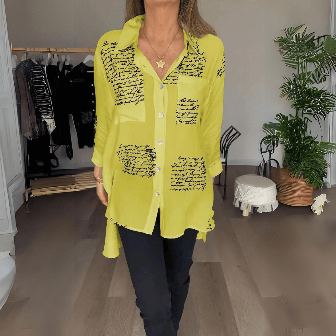 Seraphina | Handgeschriebene Knopf - Down - Bluse - Livezo
