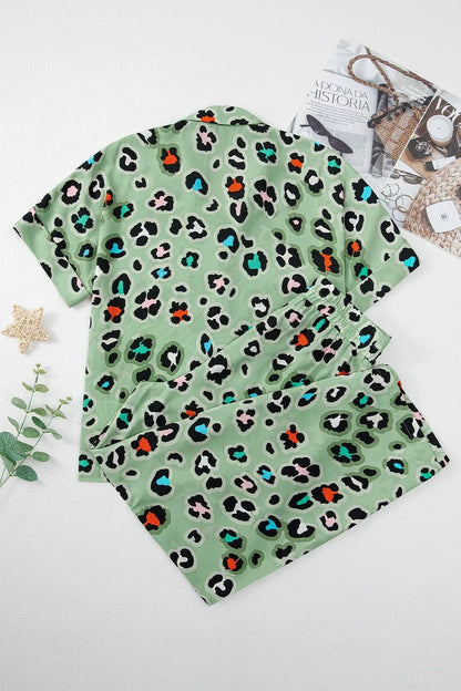 Set mit Leopardenmuster: Oberteil mit Kragen und Hose - Livezo