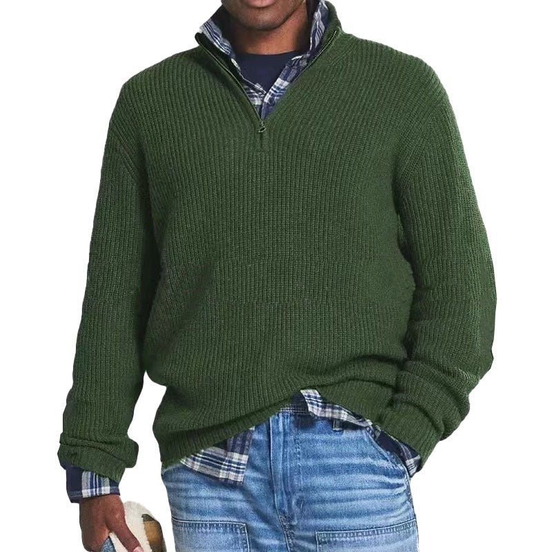 Simon - Lässiger Strickpullover mit hohem Kragen und Reißverschluss - Livezo