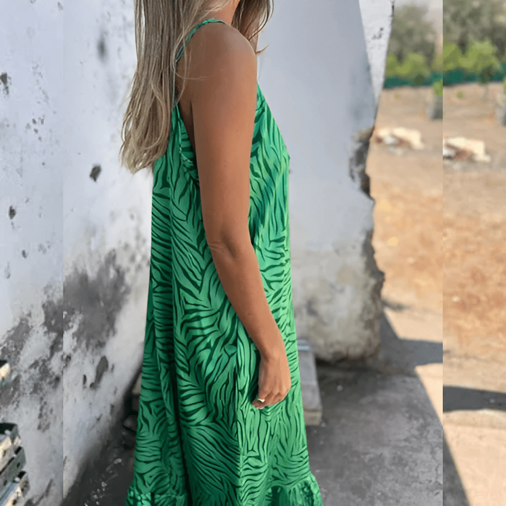 Sleeveless Maxi Dress - Strahled & stilvoll in Grün - Livezo