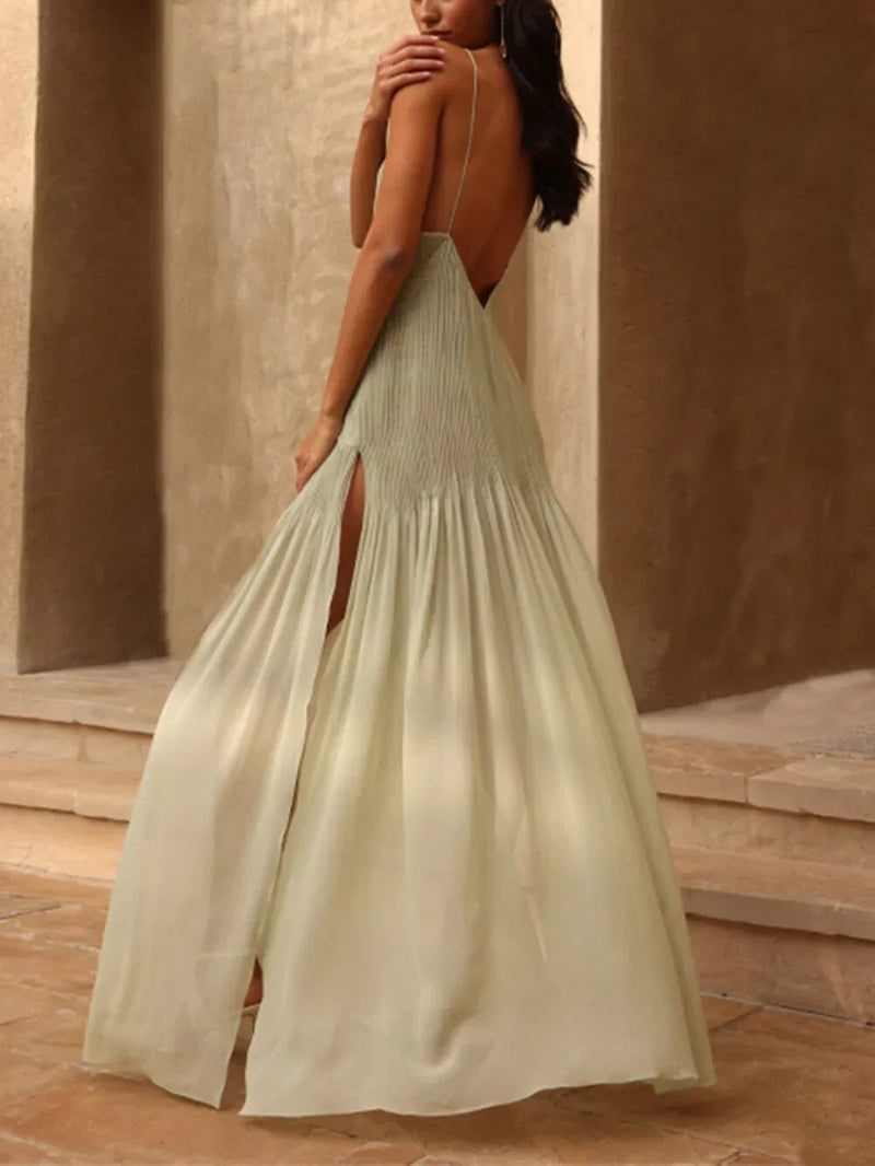 Solara Plissee - Patchwork Maxi - Kleid - Livezo