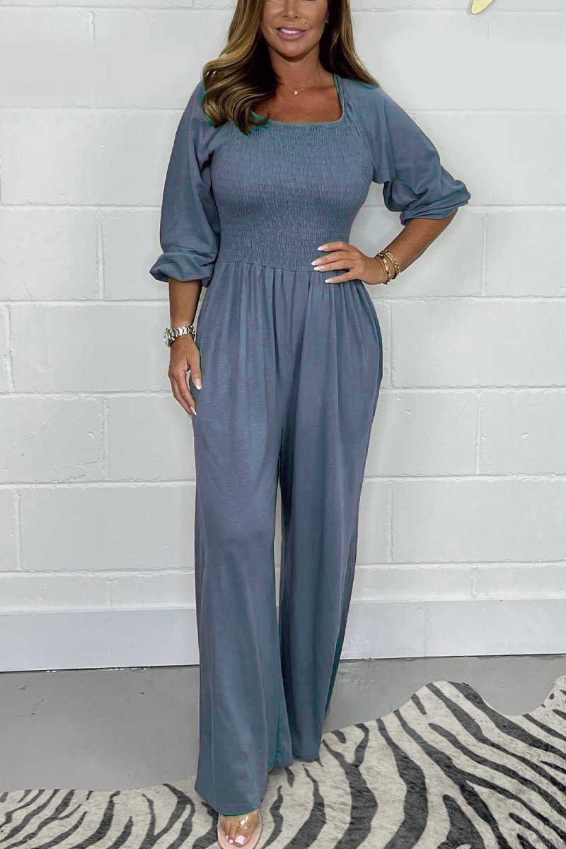 Solid Color Jumpsuit - Für den Alltagssti - Livezo
