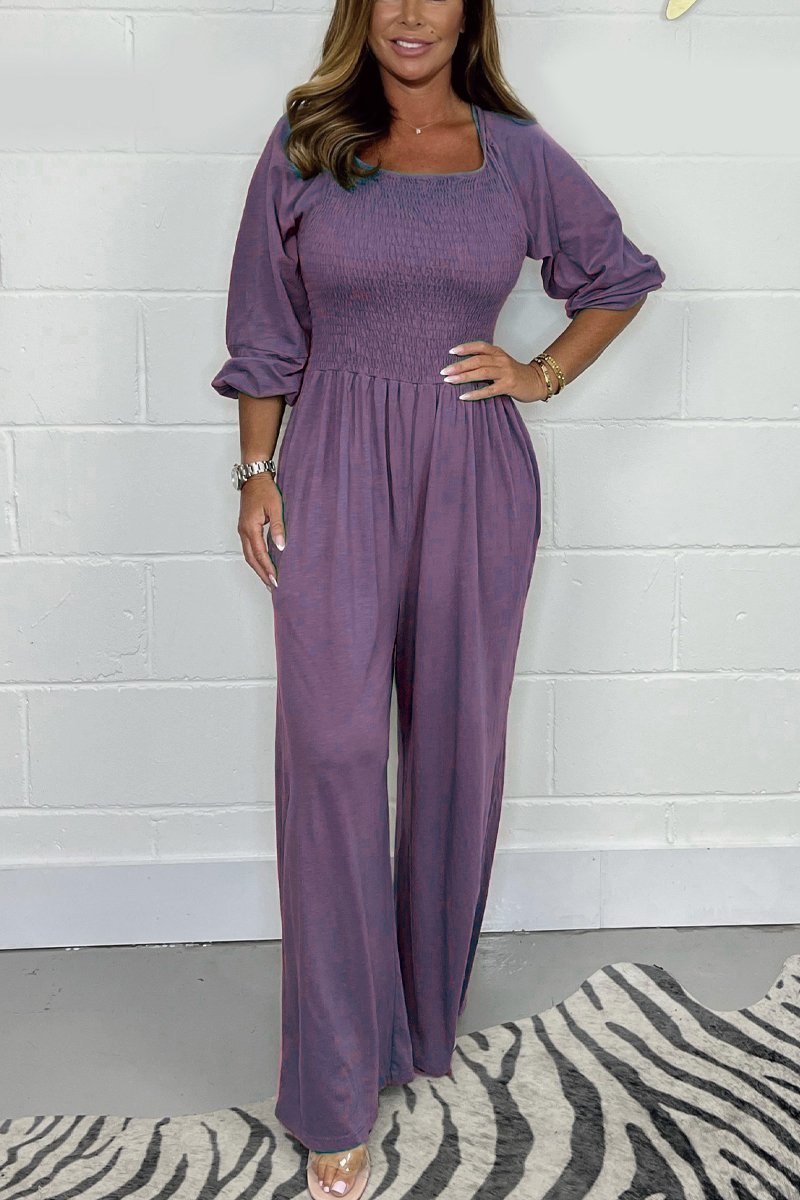 Solid Color Jumpsuit - Für den Alltagssti - Livezo